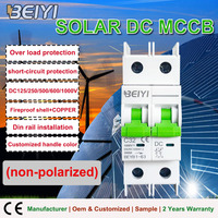 Interruptores de Circuito de CC de 600 V, 1000 V, 32 A, 63 A, 2P, 3 kA, 10 kA, Miniatura, para Sistemas de Energía Solar, Fábrica BEIYI