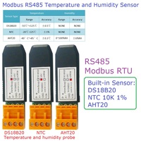 Modul Sensor Deteksi Pemancar Suhu dan Kelembapan Modbus DS18B20/NTC/AHT20 menggantikan SHT20 SHT30 RS485 Sinyal Analog