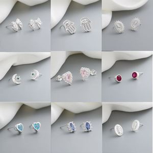 ต่างหูห่วงชุบเงินคุณภาพสูงขายส่ง ต่างหูเงินแฟชั่น ต่างหูเงินแท้ S925 - Product Image 4