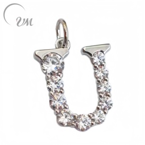 Collier Pendentif Lettre Classique en Argent 925 et Zircon UM Jewelry pour Femmes et Enfants - Cadeaux d'Anniversaire, de Mariage, de Fête - Product Image 1