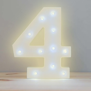 <b>Number</b> 4 3D <b>Led</b> Light Warm White Wedding Decoration - Product Image 1
