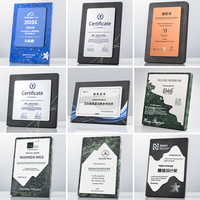 Usine en gros personnalisé aluminium-plastique panneau marbre Plaque Uv impression marbre trophée société souvenir annuel cadeau