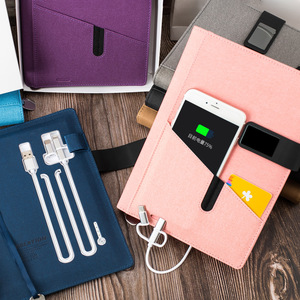 Libreta Personalizada con Banco de Energía y Logotipo LED, Diario Inteligente A5 con Carga Inalámbrica, Regalos Empresariales con Cable USB de Carga - Product Image 5