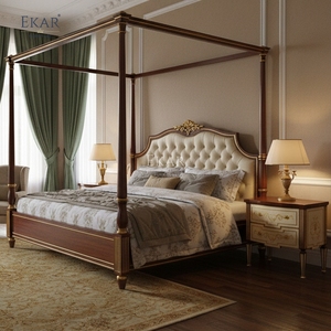 EKAR Regency Royal Nightstand | Luxury English Style Ivory &amp; <strong>Mahogany</strong> <strong>Bedside</strong> <strong>Table</strong> | - Product Image 5