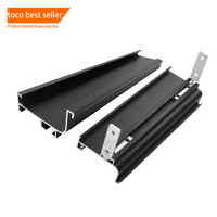 Toco Morden – poignée en forme de L pour armoire de cuisine, outils, meubles en métal moleté, argent, noir, poignée de porte, 224mm