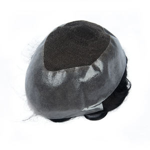 Sistema de Cabello Humano, Peluca Completa de Encaje Suizo, Tupé Hecho a Mano para Hombre, Transpirable, Color 1B Mezclado con 50% de Cabello Gris Blanco, Peluca para Hombre - Product Image 3