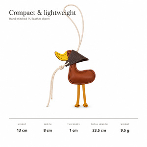 PU Leather Duck <b>Bag</b> <b>Charm</b> Hand-Stitched Cartoon Duck Purse <b>Charm</b> Keychain for Handbags Backpacks - Product Image 3