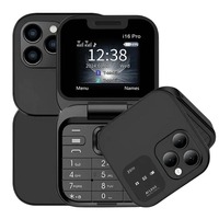 Téléphone portable I16 Pro Mini Flip 2G GSM Double SIM Appel rapide Voix magique Radio FM Lecteur MP3 Prise jack 3,5 mm Petit téléphone portable pliable classique
