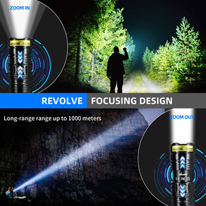 <span class=keywords><strong>Linterna</strong></span> de Caza <span class=keywords><strong>LED</strong></span> de Alta Potencia, Resistente al Agua IP68, Recargable por USB, 3000 Lúmenes, Enfoque Ajustable, Luz Negra, Uso de Emergencia, 8 Horas - Product Image 3