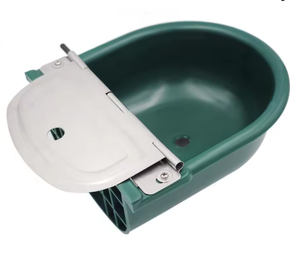 Abreuvoir automatique pour animaux, chevaux et bovins, avec couvercle en acier inoxydable vert foncé, vanne flottante pour ferme - Product Image 5