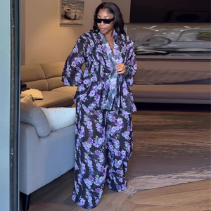Nuova Collezione Primavera 2026: Set Casual in Stile Europeo e Americano con <span class=keywords><strong>Pantaloni</strong></span> Larghi in Chiffon, <span class=keywords><strong>Taglie</strong></span> Plus - Product Image 4