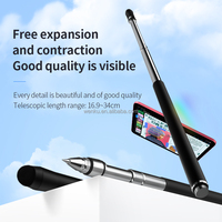 Stylet tactile télescopique 3 en 1 pour réunion, pointeur pour enseignant, stylet tactile pour écran tactile pour iPad/iPhone/smartphones Android