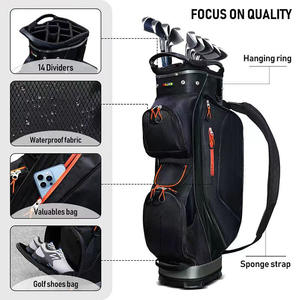 Passen Unisex Professional Multi-Functional Standard <b>Golf</b> <b>Bag</b> Waterproof Lightweight PU Club Carryall Black 90cm Custom - Product Image 2