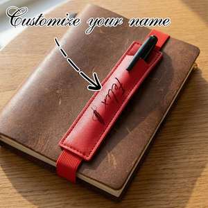 Estuche de Cuero PU Personalizado con Clip Elástico para Bolígrafos, Cuadernos y Lápices, Portátil, para la Escuela y Oficina, Regalo para Él - Product Image 4