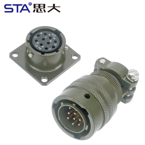 Conector Circular <span class=keywords><strong>MIL</strong></span> DTL 26482 para Aviación, 12 Pines, Macho y Hembra, Aleación de Aluminio MS3116 MS3112, Enchufe con Brida Cuadrada - Product Image 1