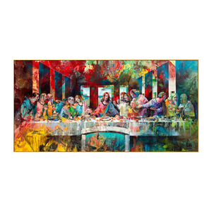 Art mural moderne : Affiche imprimée religieuse <span class=keywords><strong>de</strong></span> <span class=keywords><strong>la</strong></span> <span class=keywords><strong>Cène</strong></span> <span class=keywords><strong>de</strong></span> Léonard <span class=keywords><strong>de</strong></span> <span class=keywords><strong>Vinci</strong></span> sur toile, style graffiti - Product Image 6
