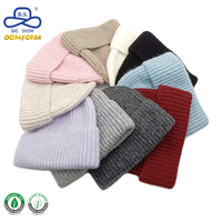 Gorros de punto grueso personalizados al por mayor, OEM, cálidos, unisex, color avena, para invierno, para minoristas