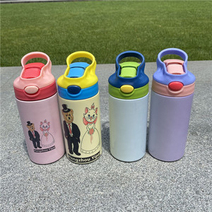 Vaso de resina UV de 12oz para niños, vaso de agua con brillo, brilla en la oscuridad, color blanco, para sublimación - Product Image 4