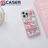 Coque de téléphone de luxe 3D en perles, roses et marguerites, ornée de diamants, faite à la main par un designer, populaire et scintillante pour femmes, compatible avec iPhone 17 16 15 Pro