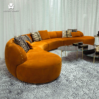 Ensemble de canapés de luxe italiens haut de gamme pour salon, mobilier moderne de designer, canapé en tissu pour villa