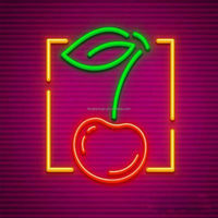 Veilleuse LED Neon Cherry Fruit Décoration murale de chambre à coucher créative pour voitures, entreprises et hôpitaux