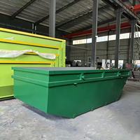 Bac à déchets de 6 m³ pour gestion des déchets, bac à déchets à crochet, bac à déchets de construction en acier, conteneur à déchets, bac à déchets à roulettes