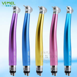 Turbine dentaire à grande vitesse, auto-éclairante par LED, à alimentation par le vent, avec matériau métallique arc-en-ciel coloré - Product Image 1