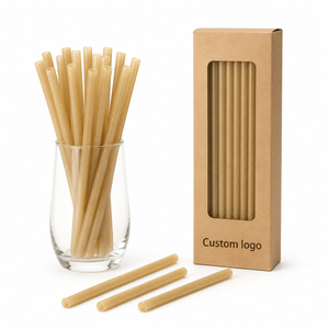 Pajitas Biodegradables Ecológicas Resistentes y Sostenibles a Base de Plantas, Pajitas de Caña de Azúcar de 8 mm con Envoltorio Individual - Product Image 2