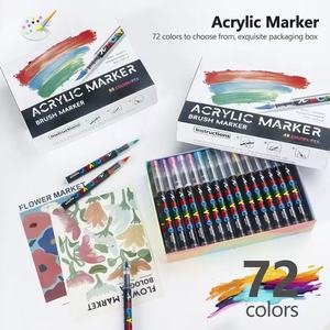 ปากกาอะคริลิคหัวพู่กัน 24 สี ระบบเติมหมึกฟรี ชุดปากกาอะคริลิคแบบขายส่ง ชุดสีอะคริลิคสำหรับงาน DIY ปากกาเพ้นท์อะคริลิคหัวพู่กันหลากสี - Product Image 4