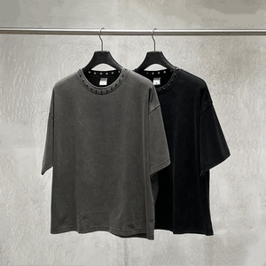 เสื้อแขนสั้นผ้าฝ้ายแท้ทรงหลวมสไตล์เรโทรคุณภาพสูงแบบใหม่สำหรับฤดูร้อน ระบายอากาศได้ดี เหมาะสำหรับใส่ลำลองแนวสตรีท - Product Image 1