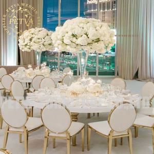 مرآة الزفاف الملكي الزجاج أو الزجاج أعلى الفولاذ المقاوم للصدأ طاولات مستديرة للمناسبات - Product Image 5