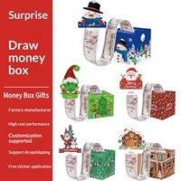 Nouveauté 2026 – Boîtes cadeaux cubiques à thème de Noël, multi-styles, en stock, pour l'exportation transfrontalière, pour attraper la chance et gagner de l'argent