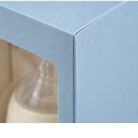 Boîte d'emballage personnalisée pour biberon, carton pliable avec fenêtre transparente pour biberon de lait, présentoir de vente au détail rectangulaire