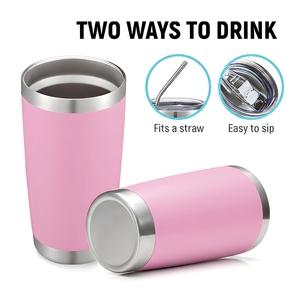 Tumbler Personalizzato con Logo, 20oz, Doppia Parete in Acciaio Inox, Isolamento Sottovuoto, Tazza da Viaggio per Auto, Rivestimento in Polvere, Tumbler Regolare con Coperchio - Product Image 4