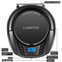 CD Boombox portabel harga pabrik dengan layar LCD Radio FM dan USB