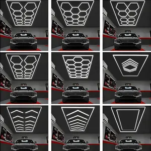 Best Selling Hex Led Lights 2433mm*4840mm Led Hexagon Lights Hexagon Led Kit Car Workshop Led Lights Led Detailing