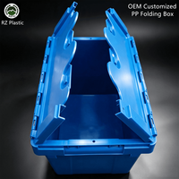 Boîte pliable recyclable en PP, caisse pliable, fournisseur OEM, couvercle à double charnière personnalisé, article de logistique, stockage, moulé par injection
