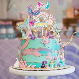 1 Adorno para Pastel de <span class=keywords><strong>Sirena</strong></span> de 6 Años, Decoraciones para Pastel de Cumpleaños Número 6 para Baby Shower, Niños y Niñas, Fiesta Temática Bajo el Mar - Product Image 5