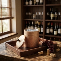 Seau à glace isotherme à double paroi en acier inoxydable de 2 L avec pince pour bière et vin