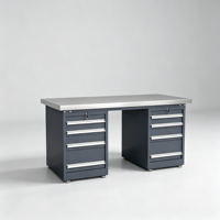 Banc de travail industriel robuste de qualité supérieure avec tiroirs pour garage et atelier, armoire à outils combinée