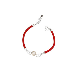 S925 Sterling Silver Pearl <b>Bracelet</b> <b>Red</b> Rope Woven Women's Everyday Wear Fine String Jewelry - Product Image 5