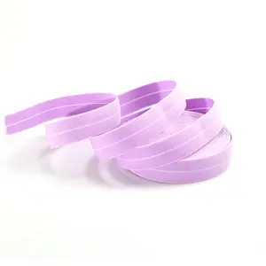 5/8 inch Solid Color Sewing Fold Over Elastic Band Stretch FOE And Foldover FOE Trim Elastic Ribbon for Hair Ties Headbands