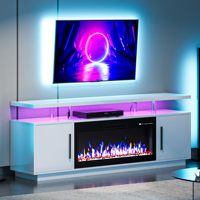 Meuble TV design moderne Cheminée électrique à flamme simulée de haute qualité Salon Meuble de rangement TV
