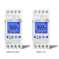 SINOTIMER TM922 Temporizador Digital Programable de 2 Canales con Intervalo de Segundos, Relé de Tiempo para Riel DIN de 7 Días y 24 Horas