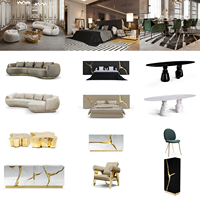 Meubles de villa modernes, design de luxe, meubles de designer italien, ensemble de canapés de luxe pour salon, canapé de salon
