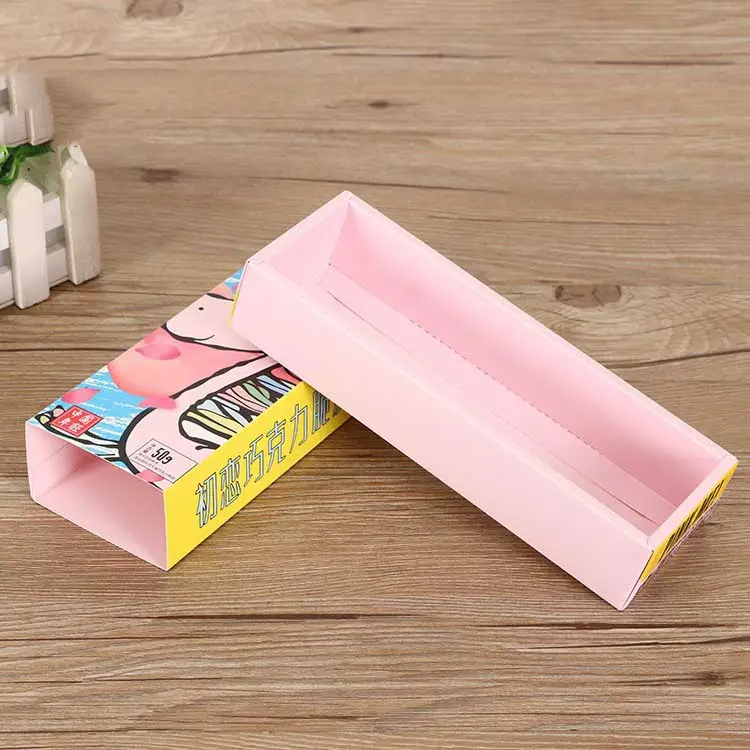 고품질 사용자 정의 아이보리 보드 서랍 초콜릿 바 스낵 식품 포장 종이 상자 로고 사용자 정의