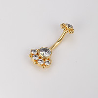 Vente en gros de bijoux de piercing abdominal en zircon de haute qualité, personnalisables, anneau de nombril en acier inoxydable à filetage interne