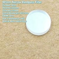 Rehoboth BP905 905nm Narrow Band Filter Glass Lens Kaca Hitam >86% Transmisi Garansi 1 Tahun Berbagai Ukuran Kustomisasi
