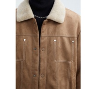 Mode col rabattu polaire Chamois cuir veste hommes 2024 hiver hommes manteau décontracté homme manteau hiver