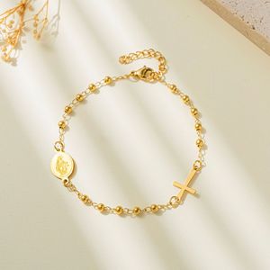 Collier religieux en acier inoxydable avec chaîne croix 3 mm Notre Dame Marie <span class=keywords><strong>Père</strong></span>, bijoux en acier titane, cadeau de Pâques - Product Image 4